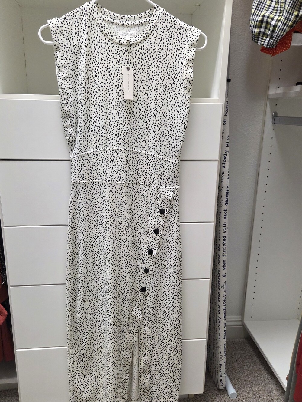 Grey State Black Dot Print Midi Dress